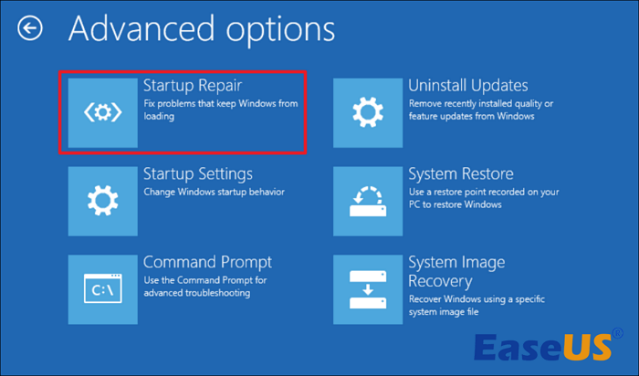 시동 복구를 실행하다