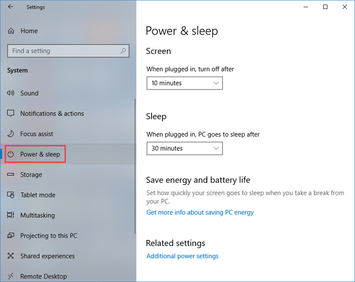 전원 및 절전 옵션 탐색