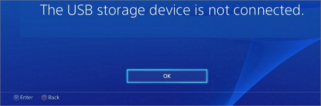 USB 저장 장치가 PS4에 연결되지 않았습니다