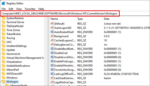 레지스트리로 로그인 비밀번호 제거