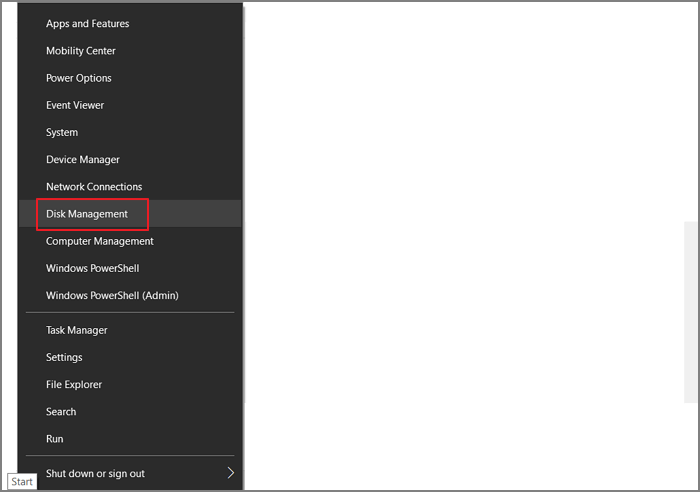 디스크 관리 열기