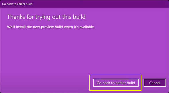 Windows 10으로 돌아가려면 확인