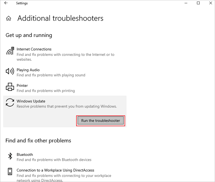 Windows 업데이트 문제 해결사 실행 - 2