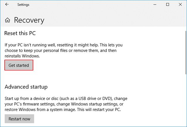 시작하기를 클릭합니다.