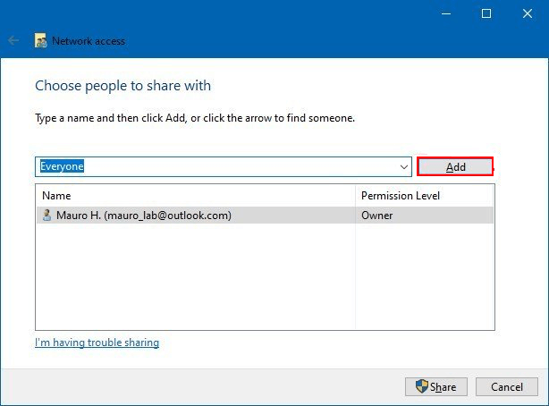 네트워크 공유 링크 생성-2
