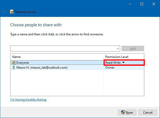 네트워크 공유 링크 생성-3