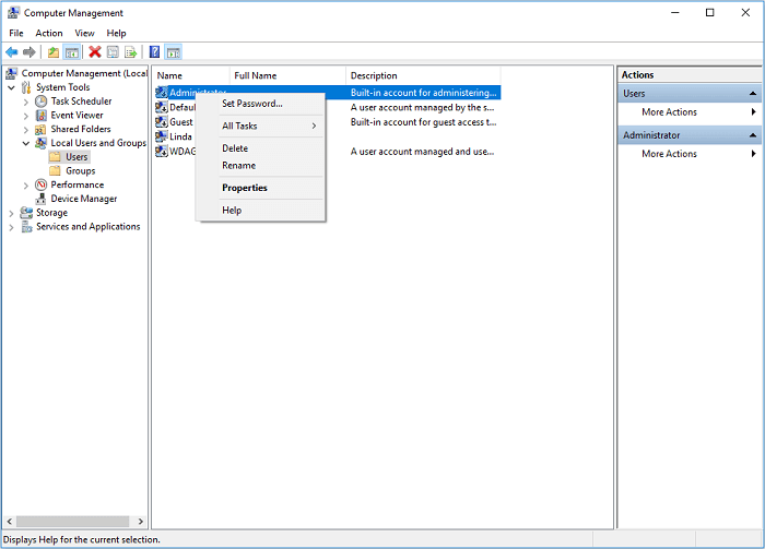 로컬 사용자 및 그룹