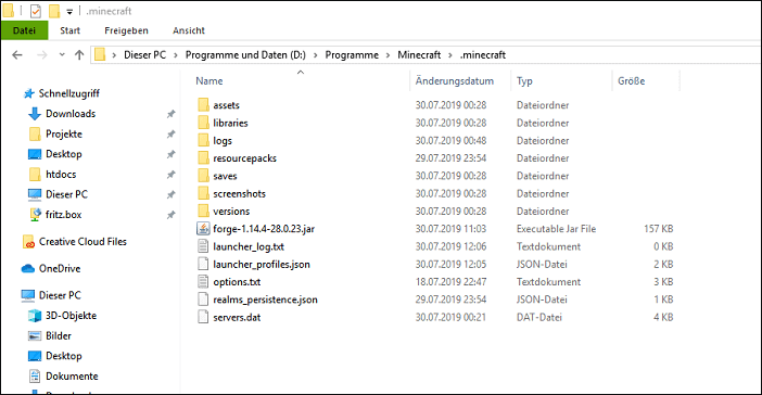 마인 크래프트 폴더