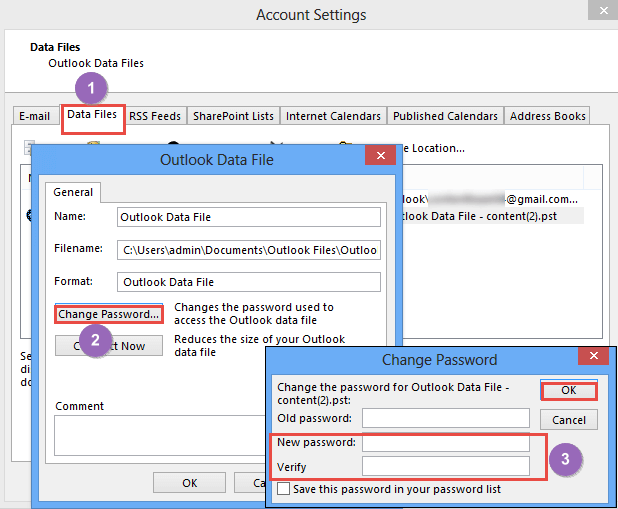 outlook 데이터 보호