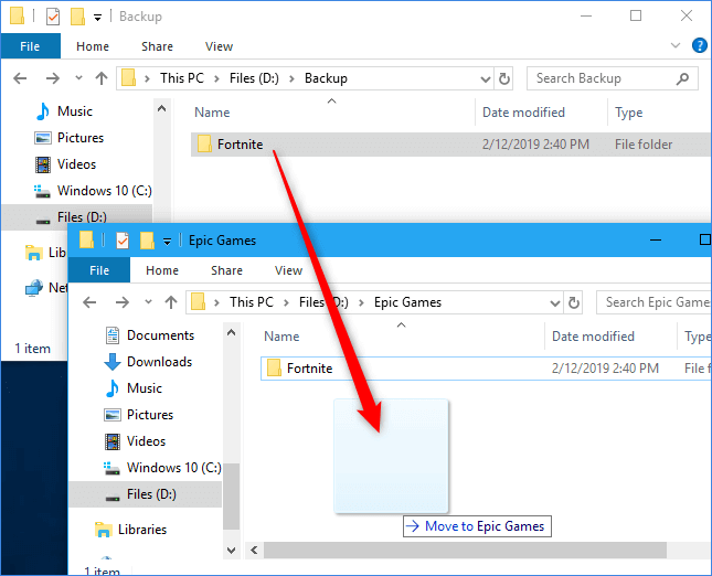 Epic Game 폴더를 백업으로 교체