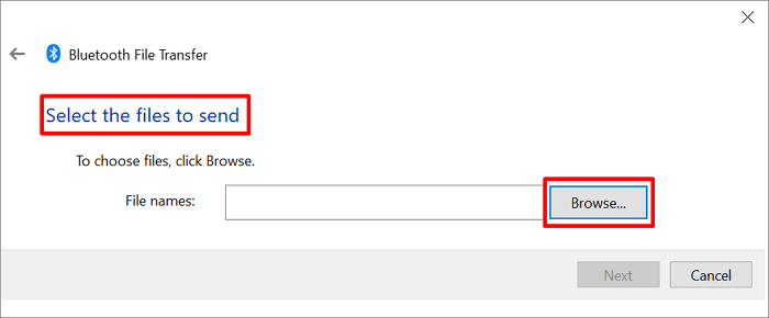 파일 보내기 선택