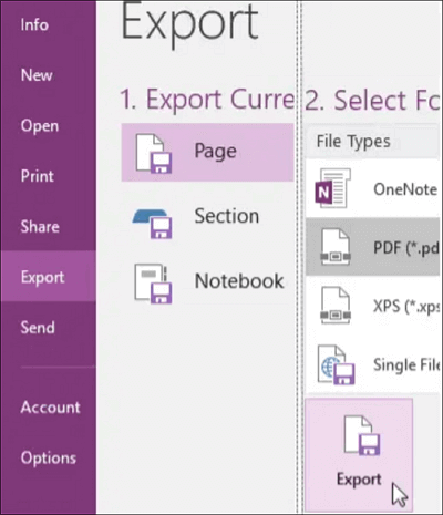 pdf onenote 내보내기