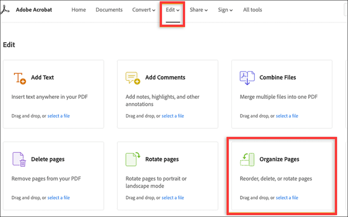 Adobe를 사용하여 PDF 페이지 재정렬