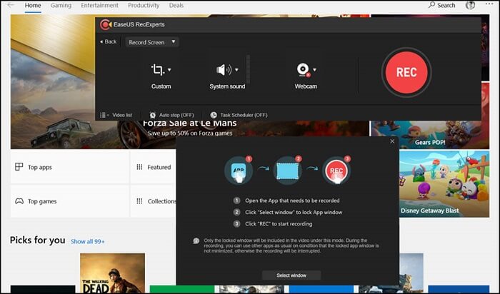 Easeus recexperts를 사용하여 앱 창 기록