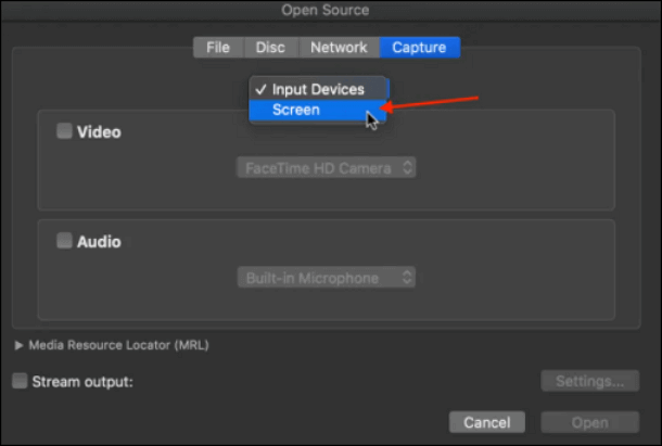 캡처 장치 화면 vlc