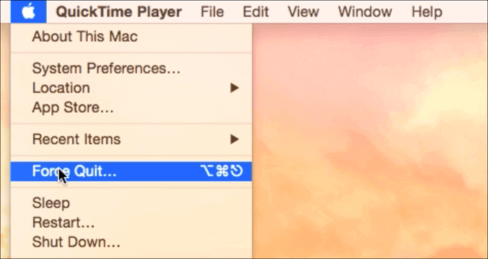 quicktime 강제 종료