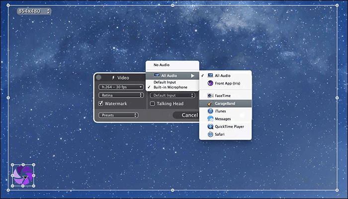 Mac 용 홍채 일정 화면 레코더
