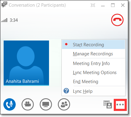 Lync 회의 기록