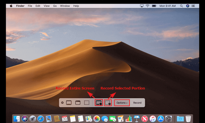기록 화면 macOS Mojave