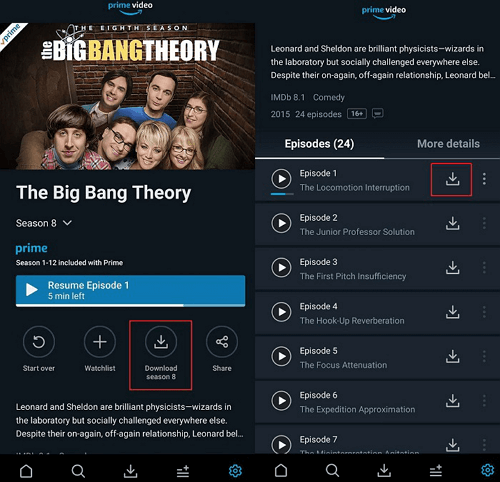 Amazon TV 프로그램 다운로드