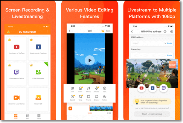 DU Recorder - iPhone 화면 녹화