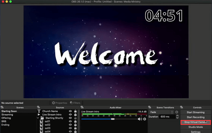 Mac의 obs 가상 카메라